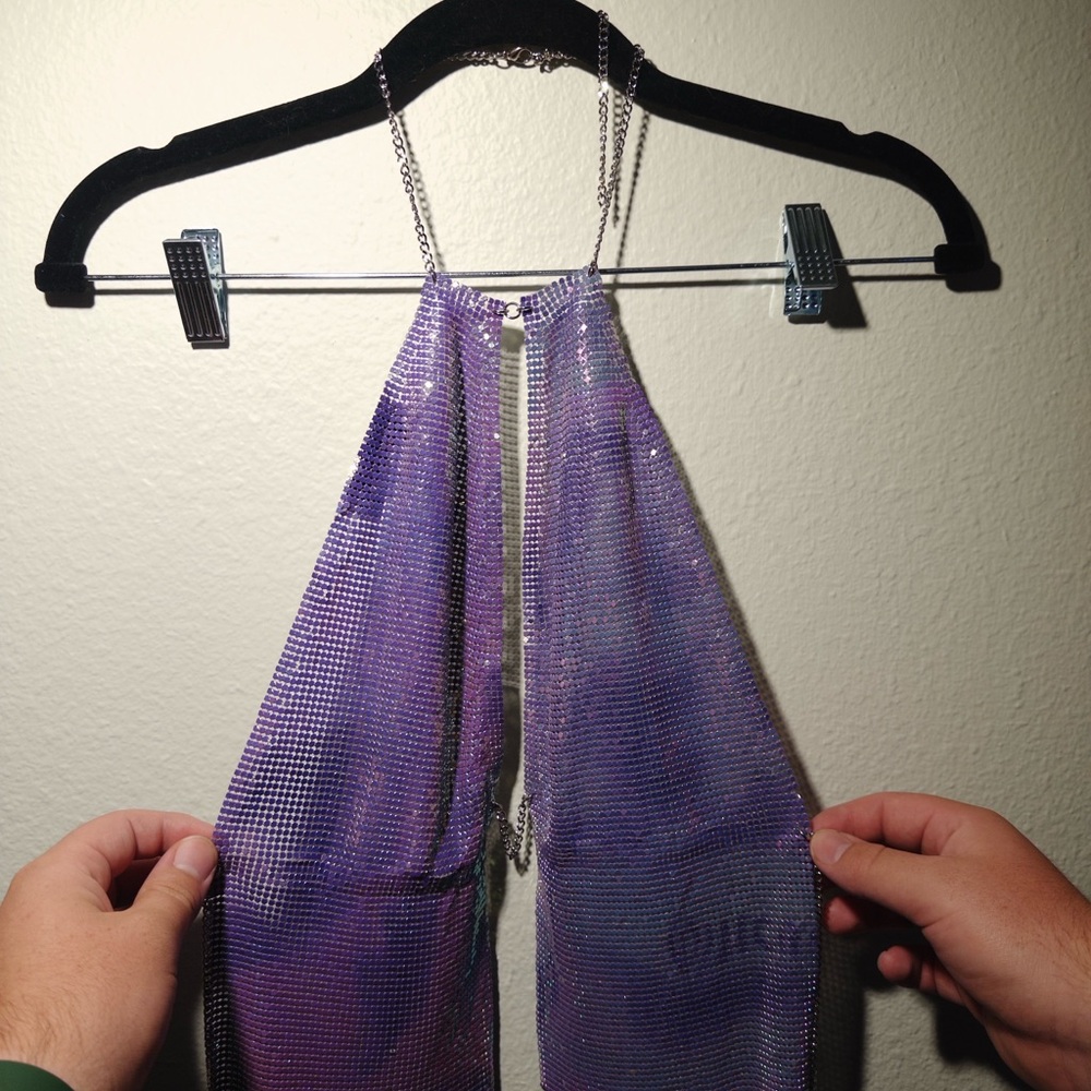 Purple Chainmail Halter Top